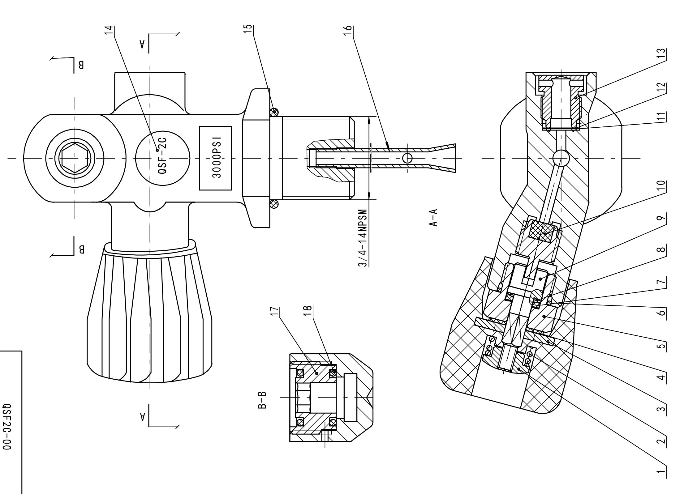 Cylindre de gaz d'air QSF-2, équipement de plongée sous-marine, réservoir, Valve DIN/joug