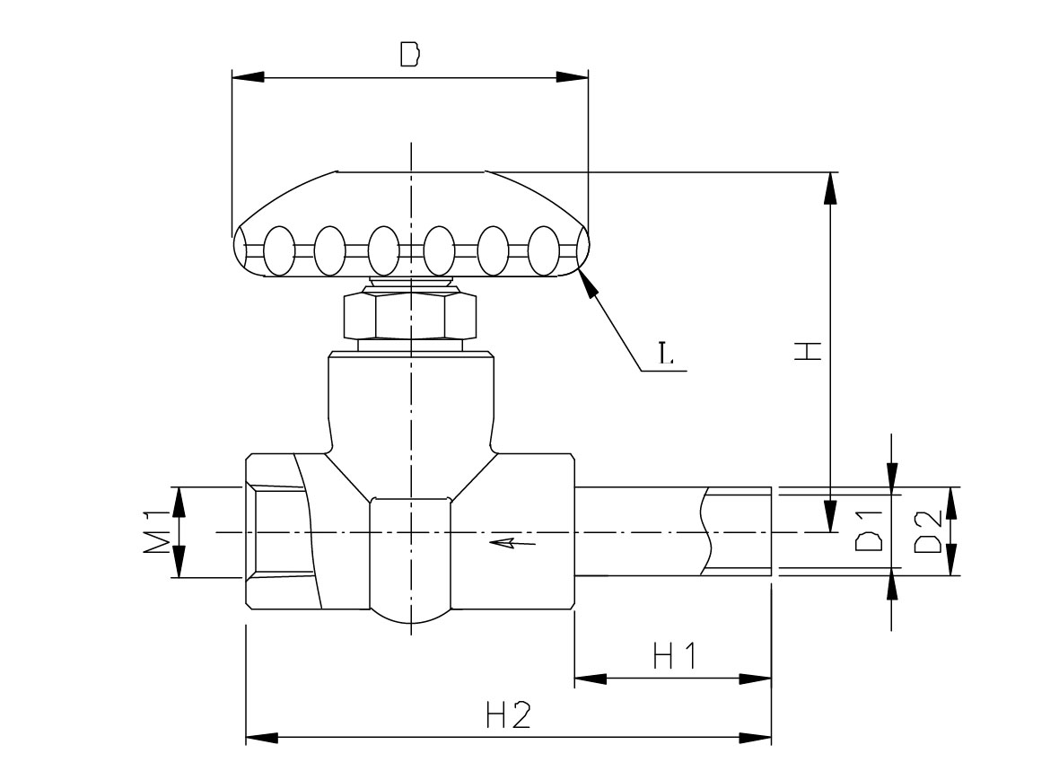 DJ-10AAB Robinet à soupape cryogénique à tige courte en laiton gris